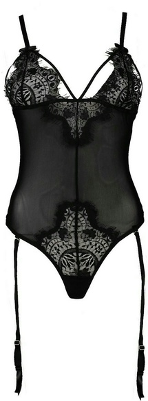 COPY - Black India Lace Bodysuit Size Large - Picture 2 of 3
